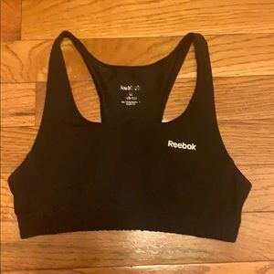 Black reebok sports bra